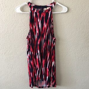 Michael Kors | Red Print Halter Top Size Large